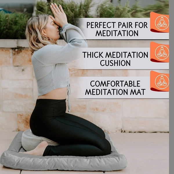 Florensi cushion and mat set used for a home meditation practice