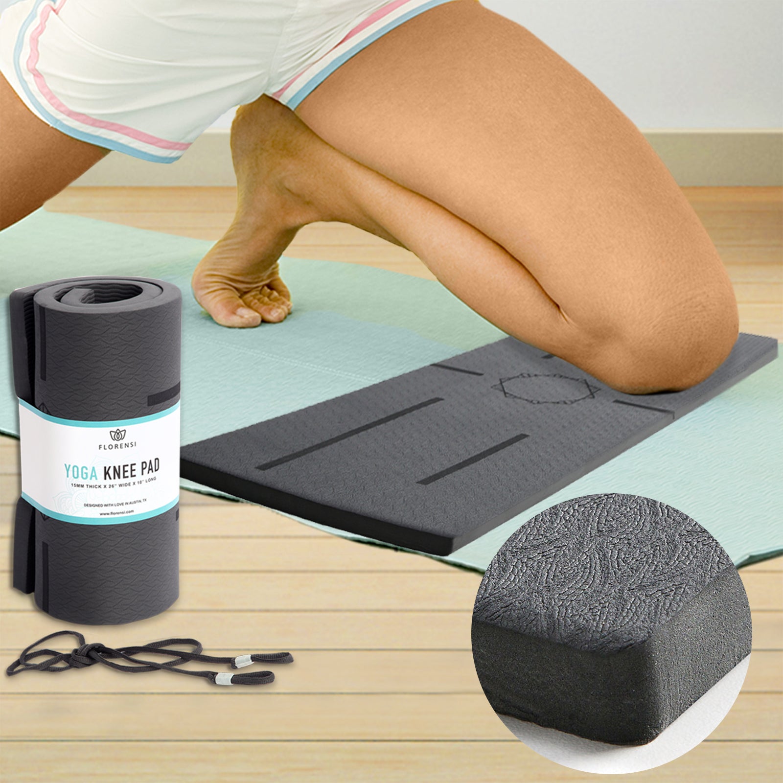 Thick Yoga Knee Pads - Exercise Cushion For Knees, Elbows, Wrists